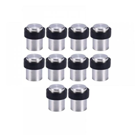 10 topes de puerta de acero inoxidable de 4,5 cm para suelo.