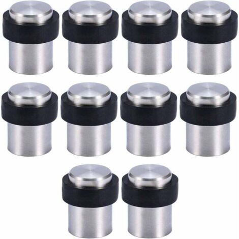 10 topes de puerta de suelo de acero inoxidable de 4,5 cm.