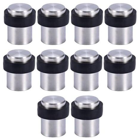 10 topes de puerta de suelo de acero inoxidable de 4,5 cm de DEBUNS