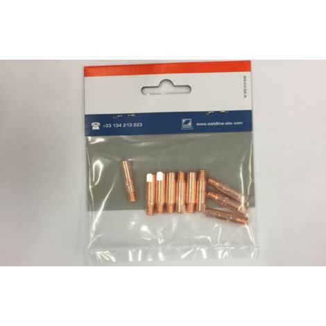 10 Tubes contact Ø0.8 filetage M6 pour torche MIG MAGIZZY 170