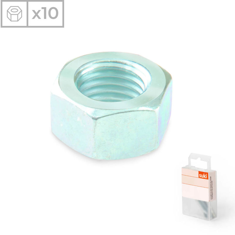 

Pack 10 Tuercas Hexagonales | Fabricado en Acero Zincado | Métrica 5