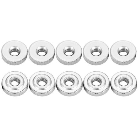 10 tuercas moleteadas redondas, acero al carbono GB807, M5 (m5)