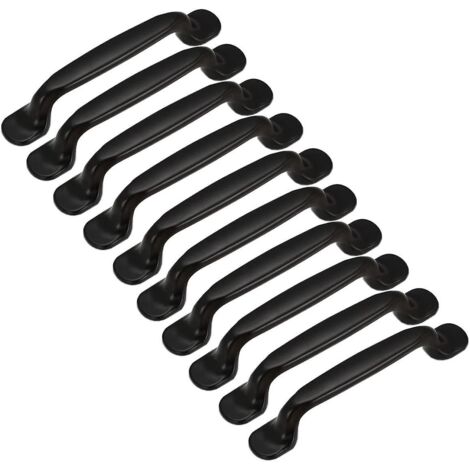 10 Türgriffe, 128 mm Lochabstand, Küchenschrankgriffe mit Schrauben, Schrankschubladengriffe, Schlafzimmermöbel, Aluminium
