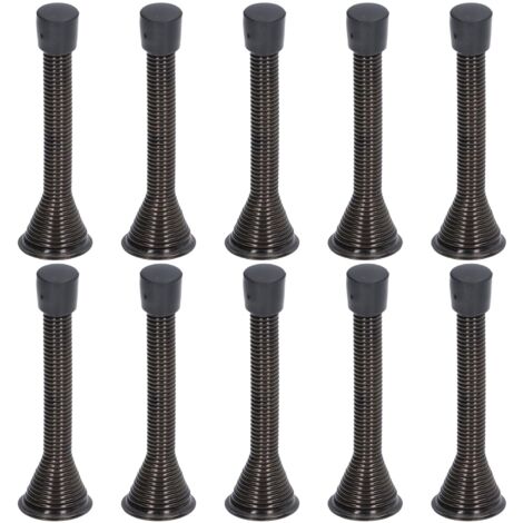 10 Türstopper aus Edelstahl, 85 mm, schwarz, rostfrei, Wandschutz