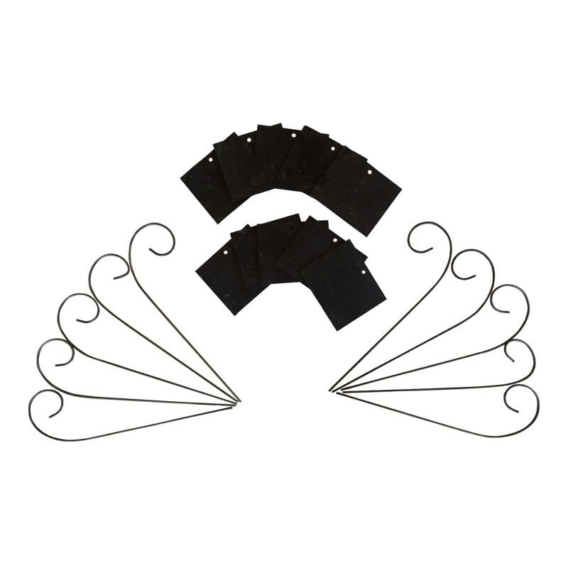 Jack Lumber - 10 Tuteurs 35 cm + 10 Ardoises spéciales jardin 7 x 9 cm