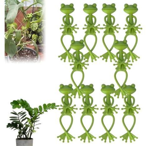 10 tuteurs pour plantes grimpantes en forme de grenouille, attaches pour plantes grimpantes en forme de grenouille, fixations pour plantes grimpantes