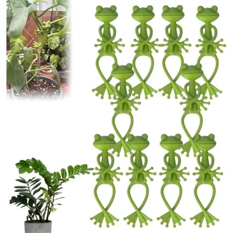10 tuteurs pour plantes grimpantes en forme de grenouille, attaches pour plantes grimpantes en forme de grenouille, fixations pour plantes grimpantes