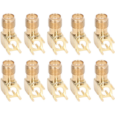 10 Uds conector RF Panel curvo de 90 grados Base de antena de 4 pines adaptador de extremo Coaxial PCB