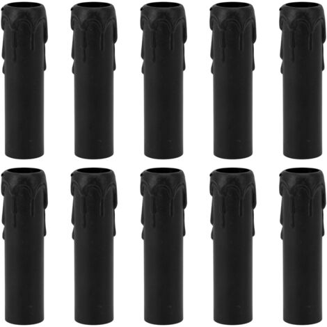 10 Uds. Cubiertas para velas de 4 pulgadas, casquillos de vela de cera Vintage de simulación para candelabro negro