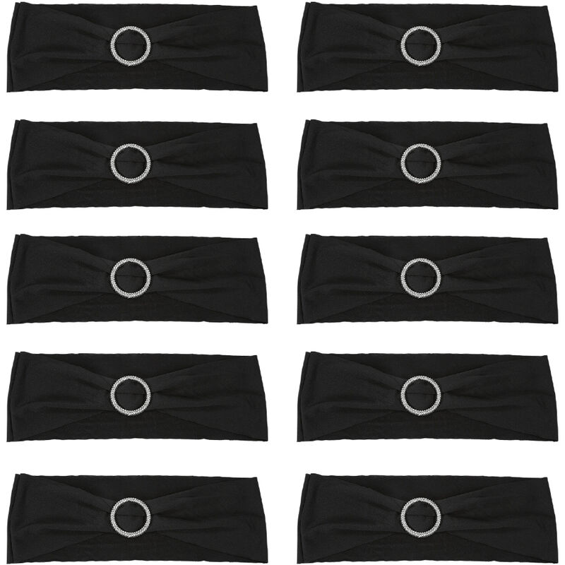 

10 Uds decoraciones de boda elastico Spandex funda para silla fajas lazos bandas elasticas para silla con hebilla deslizante fajas lazos 7 colores