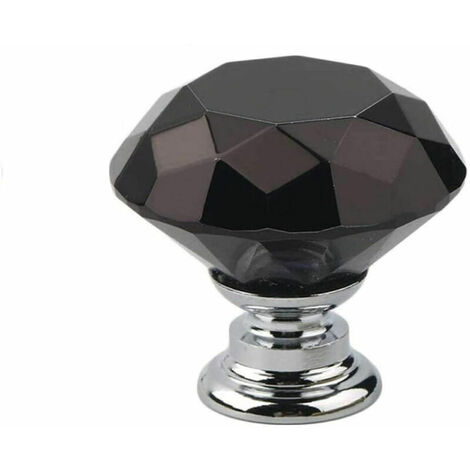10 Uds manija de gabinete 30mmmm manija de diamante de cristal negro manija de puerta de armario cajón adecuado para uso doméstico