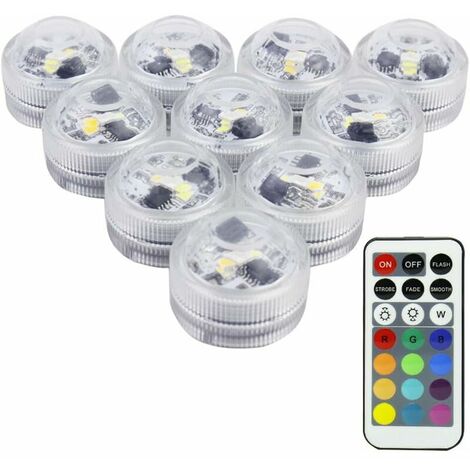 10 Uds velas LED impermeables RGB velas sumergibles con Control remoto Multicolor/de un solo Color para boda fiesta cumpleaños junto a la piscina