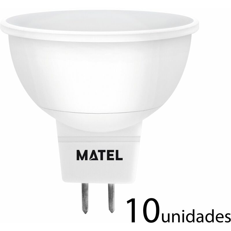 

10 unidades Bombilla LED dicroica 120 mr16 12 voltios 4w fría 400lm