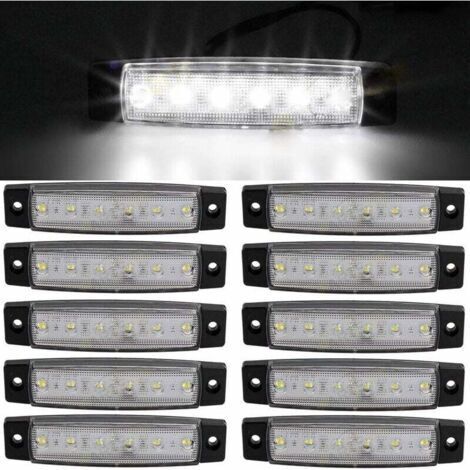 10 unidades de 9,7 cm, 6 LED, luces de posición laterales de 12 V para remolque, luces de posición ámbar, luces de posición laterales traseras, luces de posición para cabina de camión, caravanas