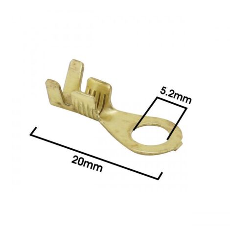 10 unisolierte Messing-Rundkabelschuhe Ø5.2mm, neu für Motorräder