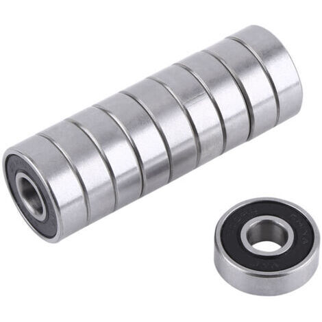 10 unità 608-2RS cuscinetti a sfera per longboard, adatti per la norma ABEC, utilizzati per pattini a rotelle, skateboard e roller (8 mm × 22 mm × 7 mm)