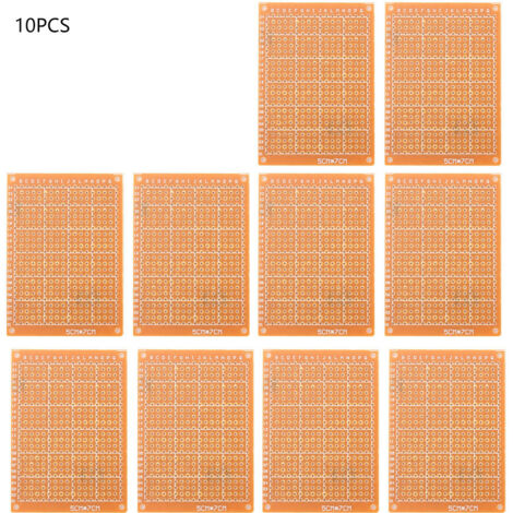 10 unités de carte de prototypage simple face 5x7cm pour circuits imprimés universels