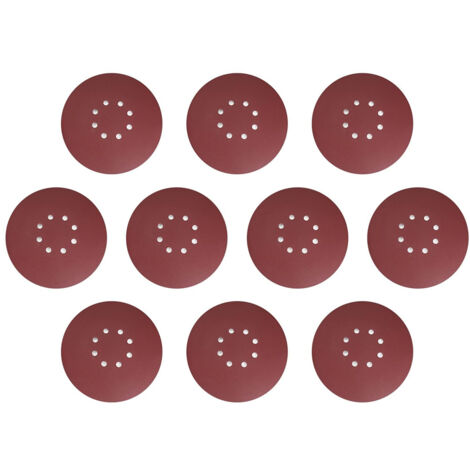 10 unités de disques abrasifs auto-adhésifs 9 pouces 8 trous, grain 320, papier de verre à dos velours pour ponceuse orbitale
