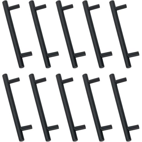 10 Unités En Noir acier inoxydable Boutons De Porte Tirer La Poignée De Meubles avec Vis pour Tiroir Meuble Cuisine Cuisine Home Decorating, Trou à Trou Centre Distance 160 mm