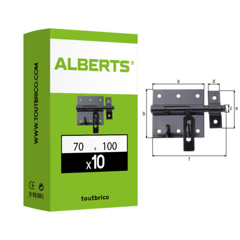 10 verrous box cadenas 70 x 100mm noir - Alberts