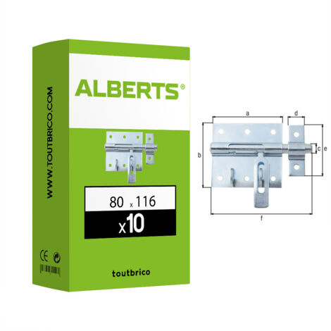 10 verrous box cadenas 80 x 116mm zingué - Alberts