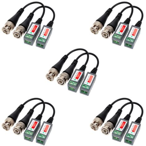 HOUSECURITY 10 VIDEO BALUN TRANSMISORES UTP CABLE CAT.5 BNC 600 METROS PARA CAMARA DVR-A2