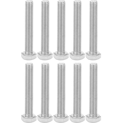 10 Vis à tête hexagonale en acier inoxydable 304 haute résistance pour boulons M8x50 - Lot de 10 pièces