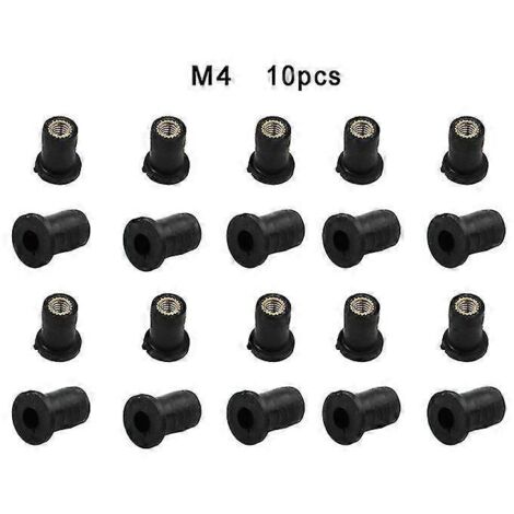 10 vis, boulons et écrous universels M4, M5 et M6 pour pare-brise de moto - M4