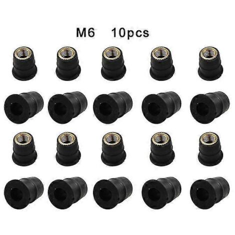 10 vis, boulons et écrous universels M4, M5 et M6 pour pare-brise de moto - M6