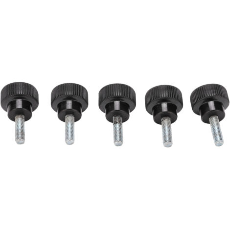 10 Vis Moletées à Tête Ronde M6x25x20 pour Serrage Manuel, Boulons de Précision Noir pour Tour