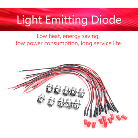10 vorverdrahtete 12V 8mm LED-Dioden, ultrahell und transparent für konstante Beleuchtung (02)