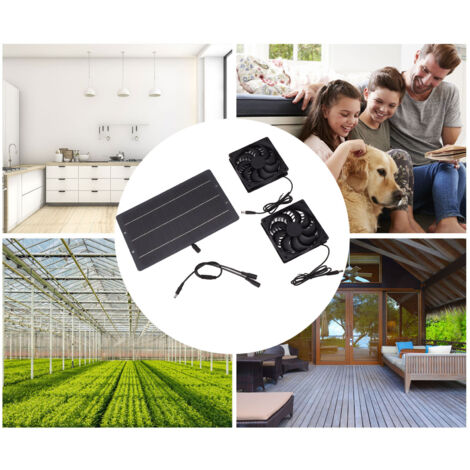 10-W-Doppellüfter – Wasserdichtes Solarlüfter-Set für Hühnerställe, Gewächshäuser und Gartenhäuser