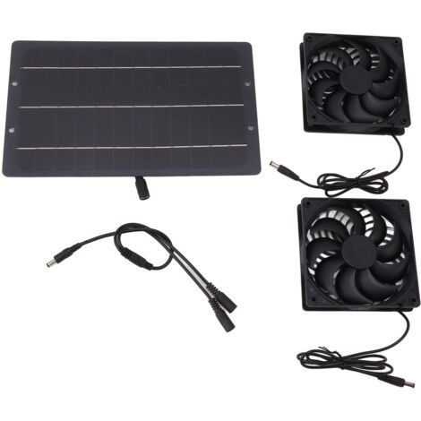 10-W-Solarventilator mit zwei Luftströmen für Hühnerstall, Gewächshaus, Schuppen, wasserdichtes Solarpanel-Set, Wandmontage