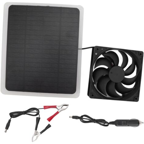 10-W-Solarventilator-Set mit leichtem Panel für Gewächshaus, Tierhaus oder Schuppen