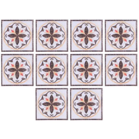 10 wasserfeste, selbstklebende 8x8 cm große PVC-Aufkleber mit diagonalen Mustern zur Dekoration von Küchen- und Badezimmerböden