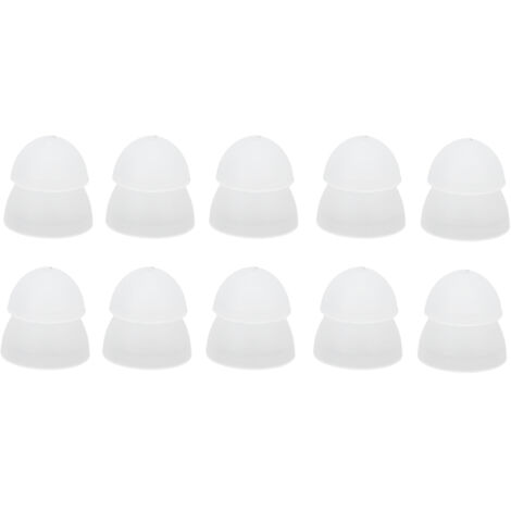 10 weiche Silikon-Ohrpassstücke (8 mm, doppelwandig, geschlossen), waschbar, weiß, antistatisch
