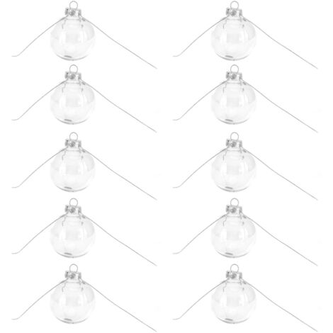 10 wiederverwendbare, befüllbare, transparente Weihnachtskugeln (8 cm) für Partydekorationen