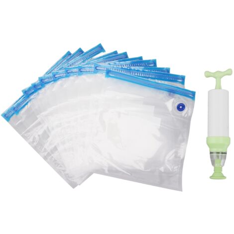 10 wiederverwendbare Vakuumbeutel zur Aufbewahrung von Lebensmitteln, Gemüse und gekochtem Obst – 28 x 26 cm – Sparpackung