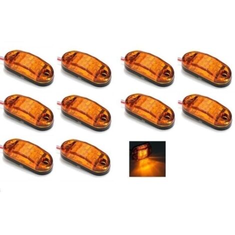 10 X 12v Smd 2 Led Orange Feux De Gabarit Camion Chassis Remorques E-Marque