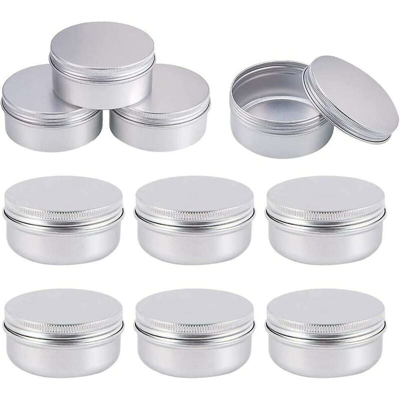 10 x 30ml Empty Aluminum Jars Empty Round Aluminum Cosmetic Containers with Screw Lids