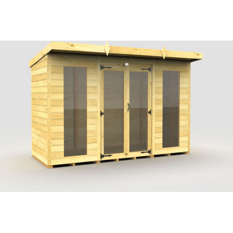 10 x 4 Pent Summer House (Full Height Window)