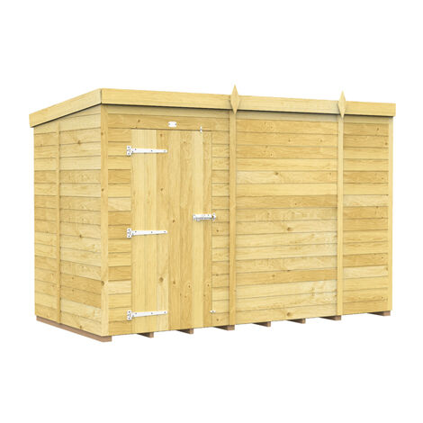 10 x 5 Feet Pent Shed - Single Door Without Windows - Wood - L147 x W302 x H201 cm