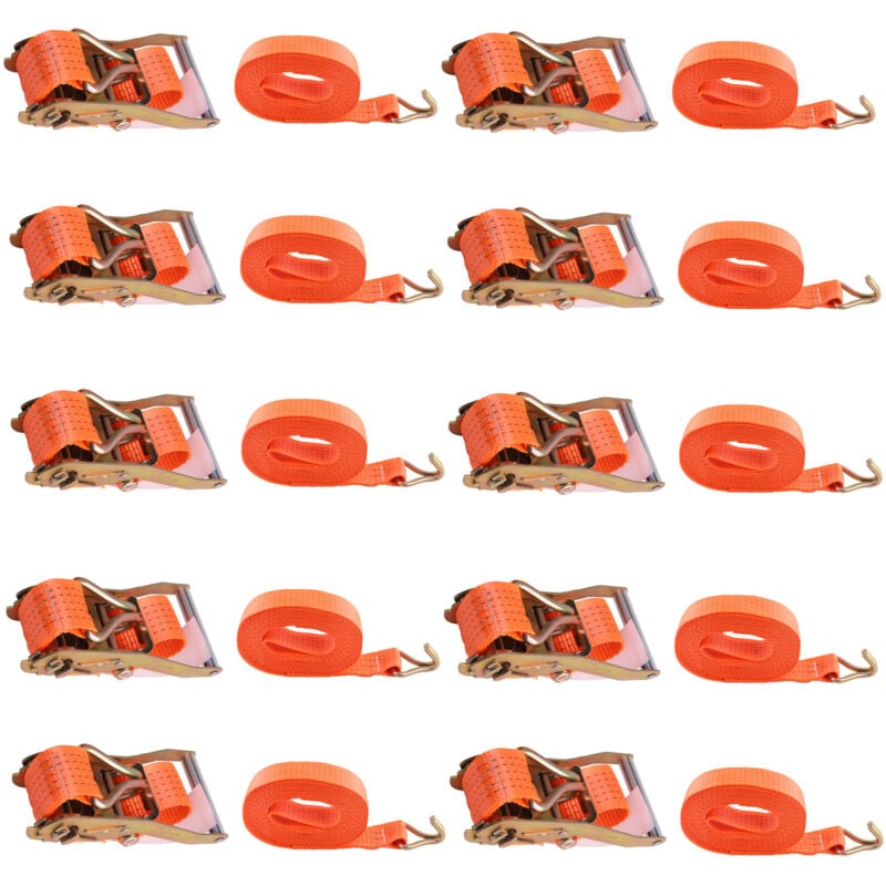 10 x 5000kg 50mm x 8m Heavy Duty ratchet strap Tie Down 5T Sangles Rochet