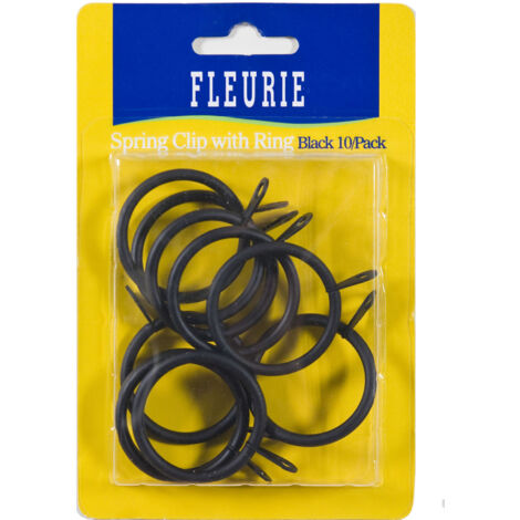 10 x ANELLO BASTONE ACCIAIO A STRAPPO NERO CONF. 10 PZ