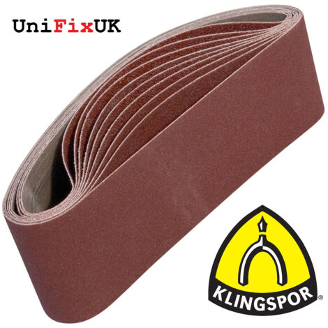 10 X BANDES ABRASIVES 75 X 533 MM (7,6 X 53,3 CM) KLINGSPOR LS307 X///GRAIN 40/// 268648