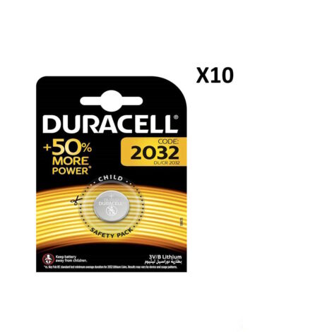 10 X Batteria Bottone 2032 Batterie Dl2032 Duracell Cr2032 3v Litio Kcr2032