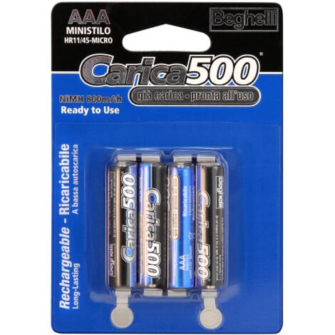 10 x BEGHELLI BATTERIA RICAR MINISTILO 800MAH BL 4 8852