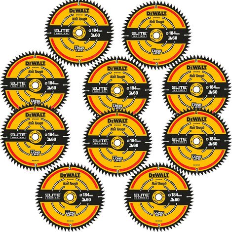 10 x Dewalt DT1670 ELITE EXTREME Cordless Mitre Saw Blade DCS365 184mm 60 Tooth