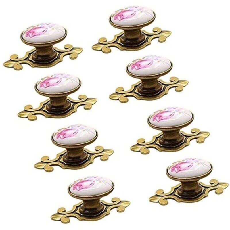 10 x door handles, door knobs, furniture knobs, furniture knob set, ceramic, furniture handle, vintage style MUMU