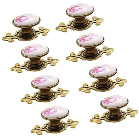 10 x door handles, door knobs, furniture knobs, furniture knob set, ceramic, furniture handle, vintage style MUMU
